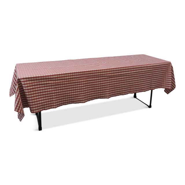 Tischdecke, Stoff, rot-weiß kariert, 140x270cm  - 