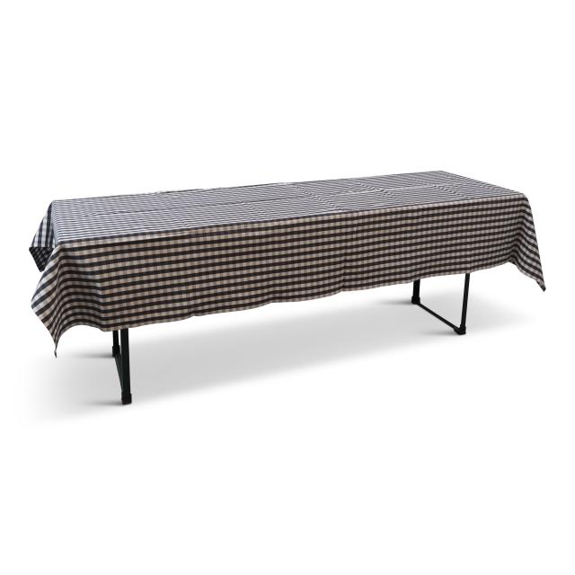 Tischdecke, Stoff, blau-weiß kariert, 140x270cm - 