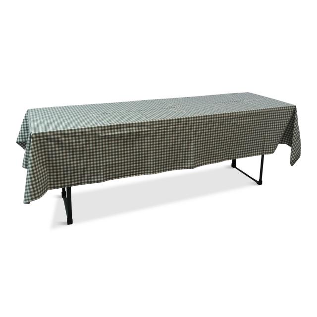 Tischdecke, Stoff, grün-weiß kariert, 140x270cm  - 