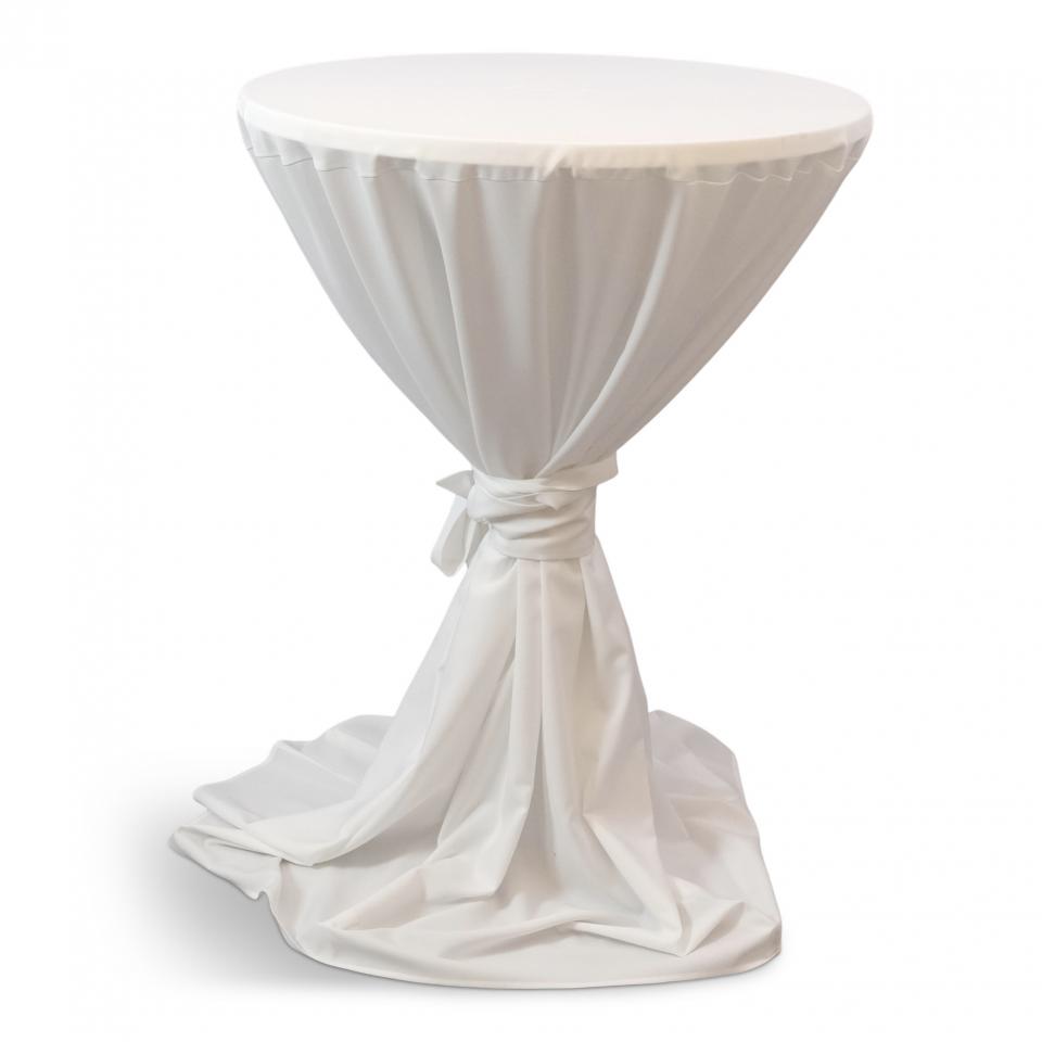 Überwurfhusse, 80cm ø, white mit Schleife