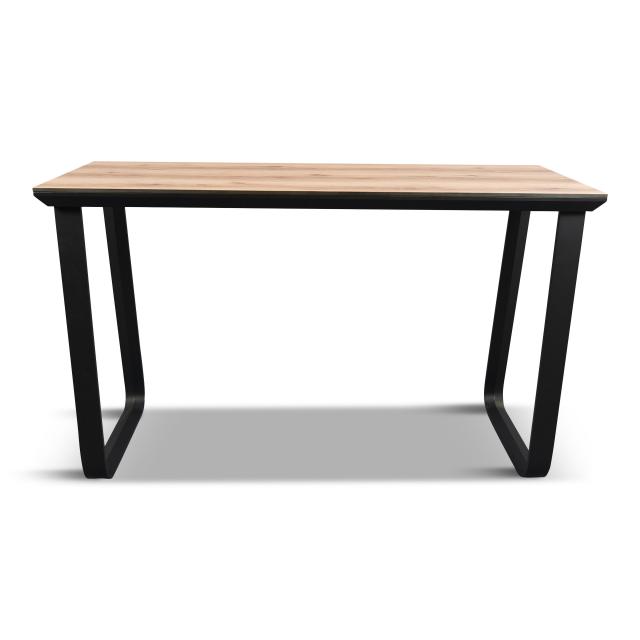 Hochtisch Salt black, 175x70cm - Eleganter Hochtisch mit Platte in Holzoptik für bis zu 6 Personen. 
Der Salt ist ein stilvoller, hoher Esstisch mit Aluminiumrahmen und abnehmbarer Tischplatte.