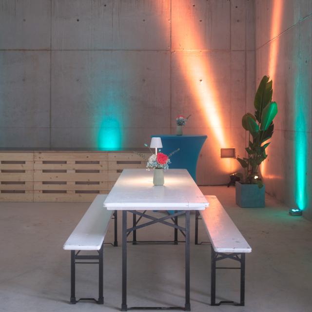 Used-Vintage white, Garniturtisch, 220x70cm 