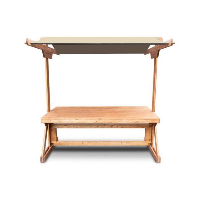 Marktstand holz - Buffet/Bar - B 200cm // T 100 cm // H 220cm
Maße Tischplatte 200 x 100cm Tresenhöhe: 79cm - Firsthöhe: 225cm- Traufhöhe: ca 199cm
Hochwertige Verarbeitung - von einer Person auf- und abbaubar - Flexibel einsatzbar als Messestand, Buffet, Verkaufsstand, Cocktailbar, für Catering