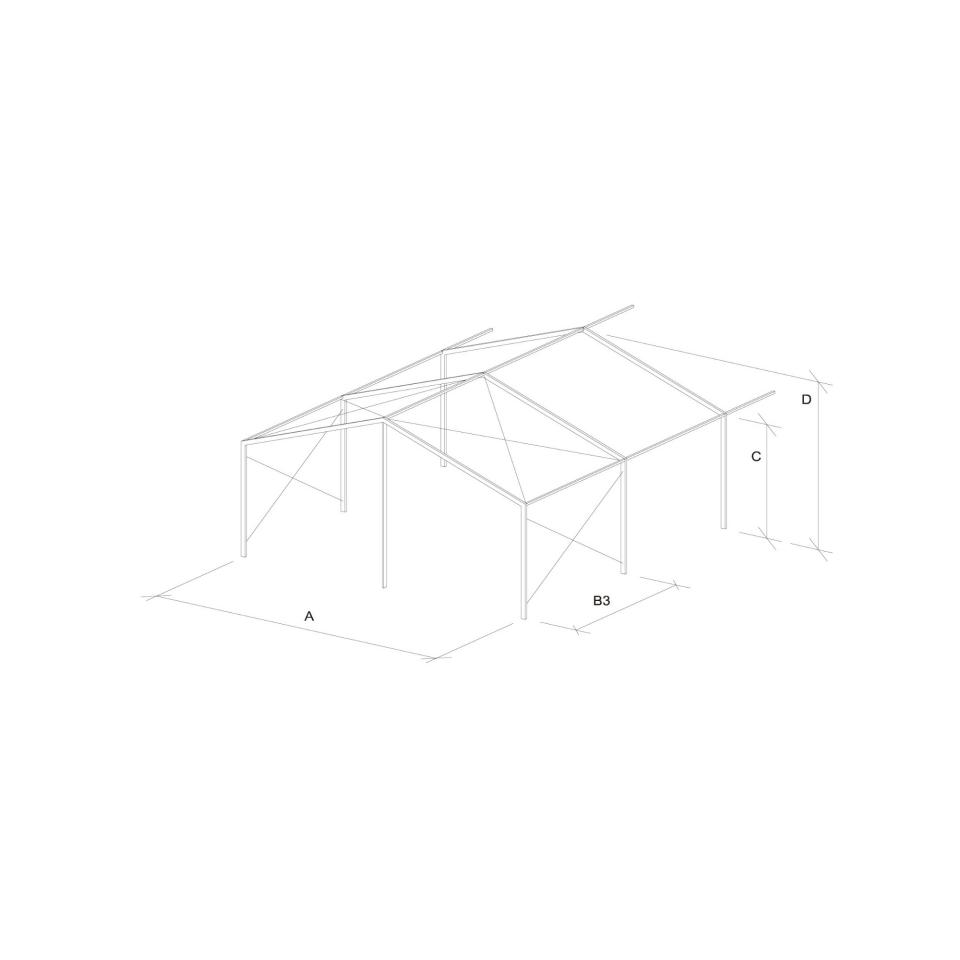 6x9m Giebelzelt (gesamt 54 qm)