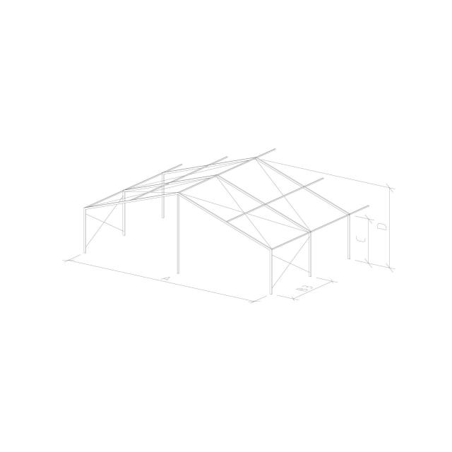 10x15m Giebelzelt (gesamte 150 qm) - ohne Boden
