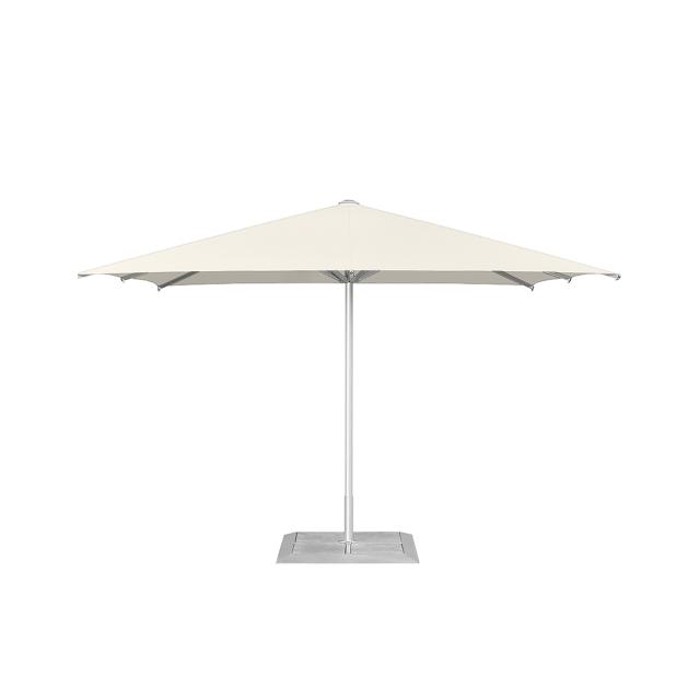 Großschirm - Sonnenschirm NIZZA, white, 400x400cm - inkl. Fuß und Bodenplatten
Farbe: weiß

Hochwertiges Aluminium und glasfaserverstärkt.
Höhe geschlossen 425 cm
Höhe geöffnet 310 cm
Durchgangshöhe 230 cm

