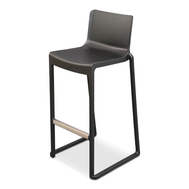 Barhocker Kasar, black - Barhocker mit Rückenlehne