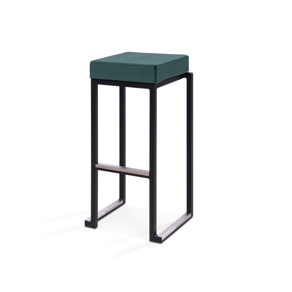 Barhocker Smart, black - velvet green