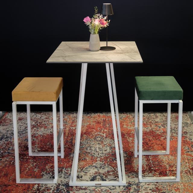 Barhocker Smart, white - velvet green