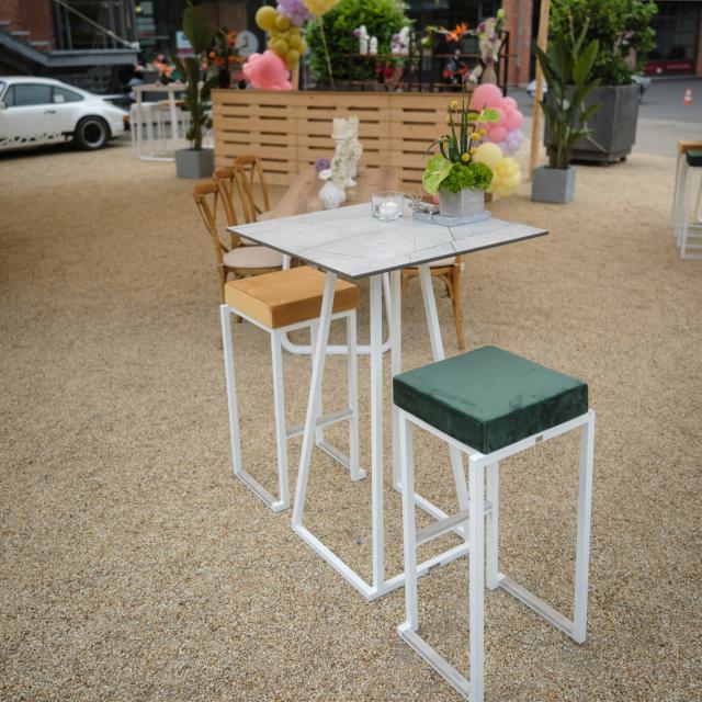 Barhocker Smart, white - velvet green