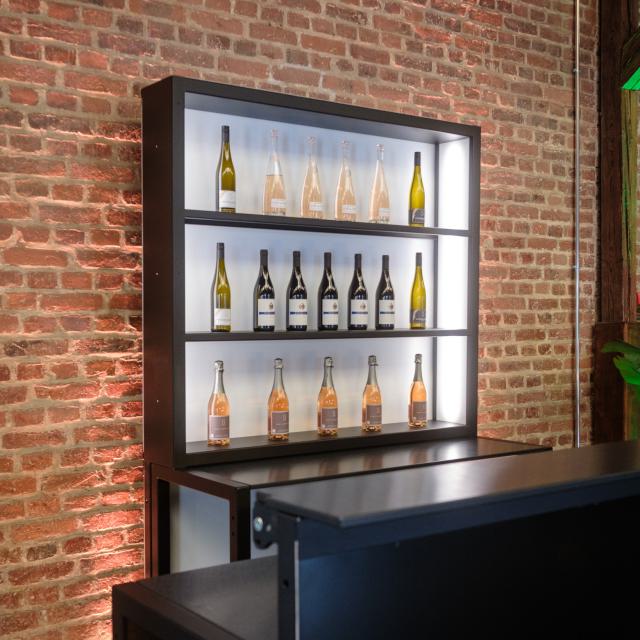 Bar-Rückwandregal, schwarz