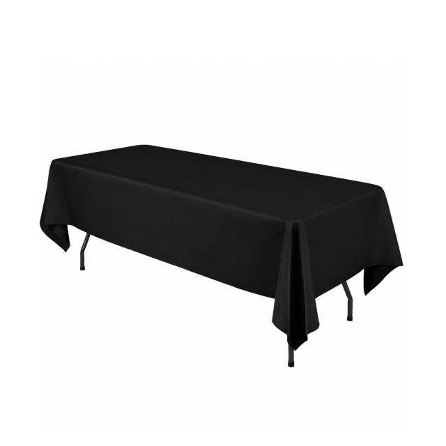 Tischdecke Stoff schwarz 153 x 260 cm - 