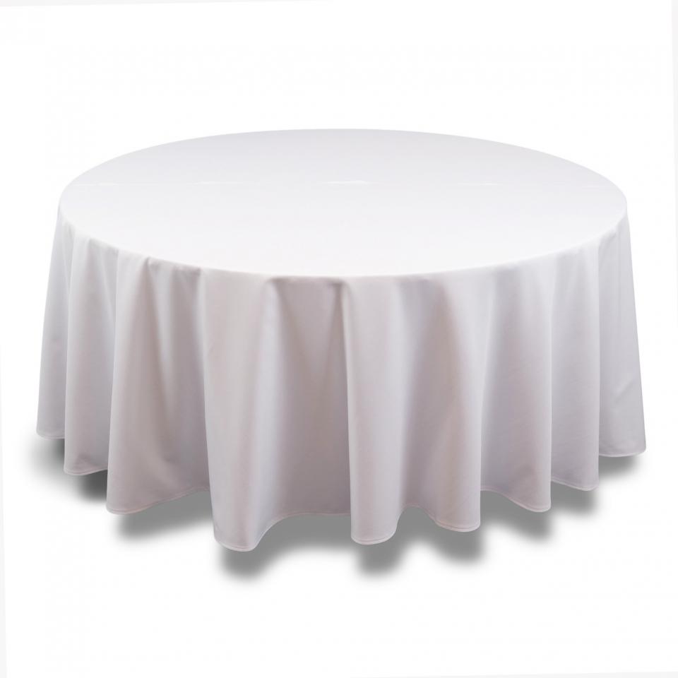 Tischdecke, Stoff, weiss, rund, 280cm ø